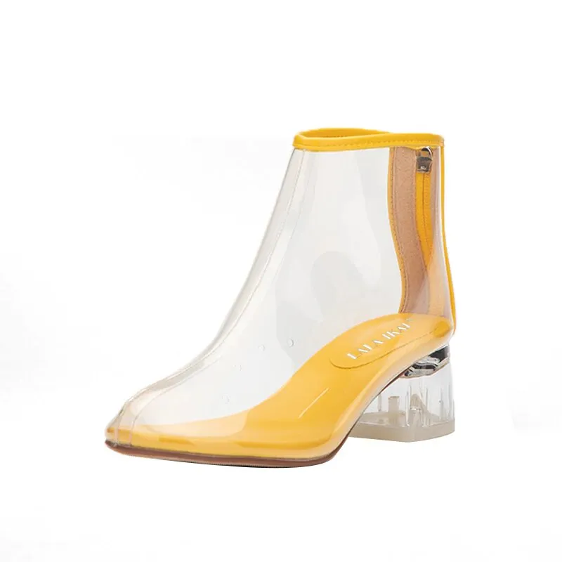 Women's Spring/Autumn PVC Transparent Rain Ankle Boots