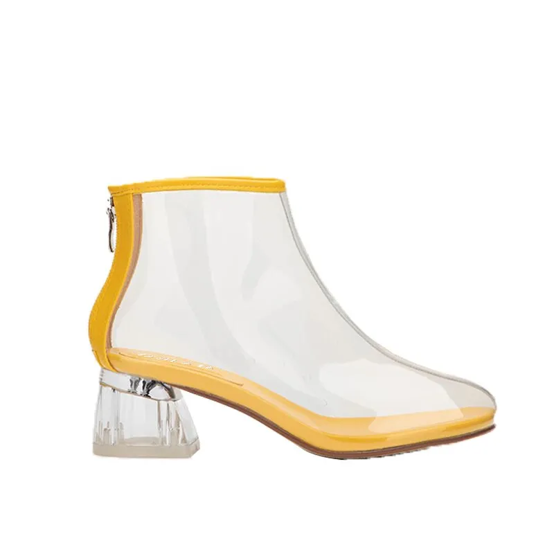 Women's Spring/Autumn PVC Transparent Rain Ankle Boots