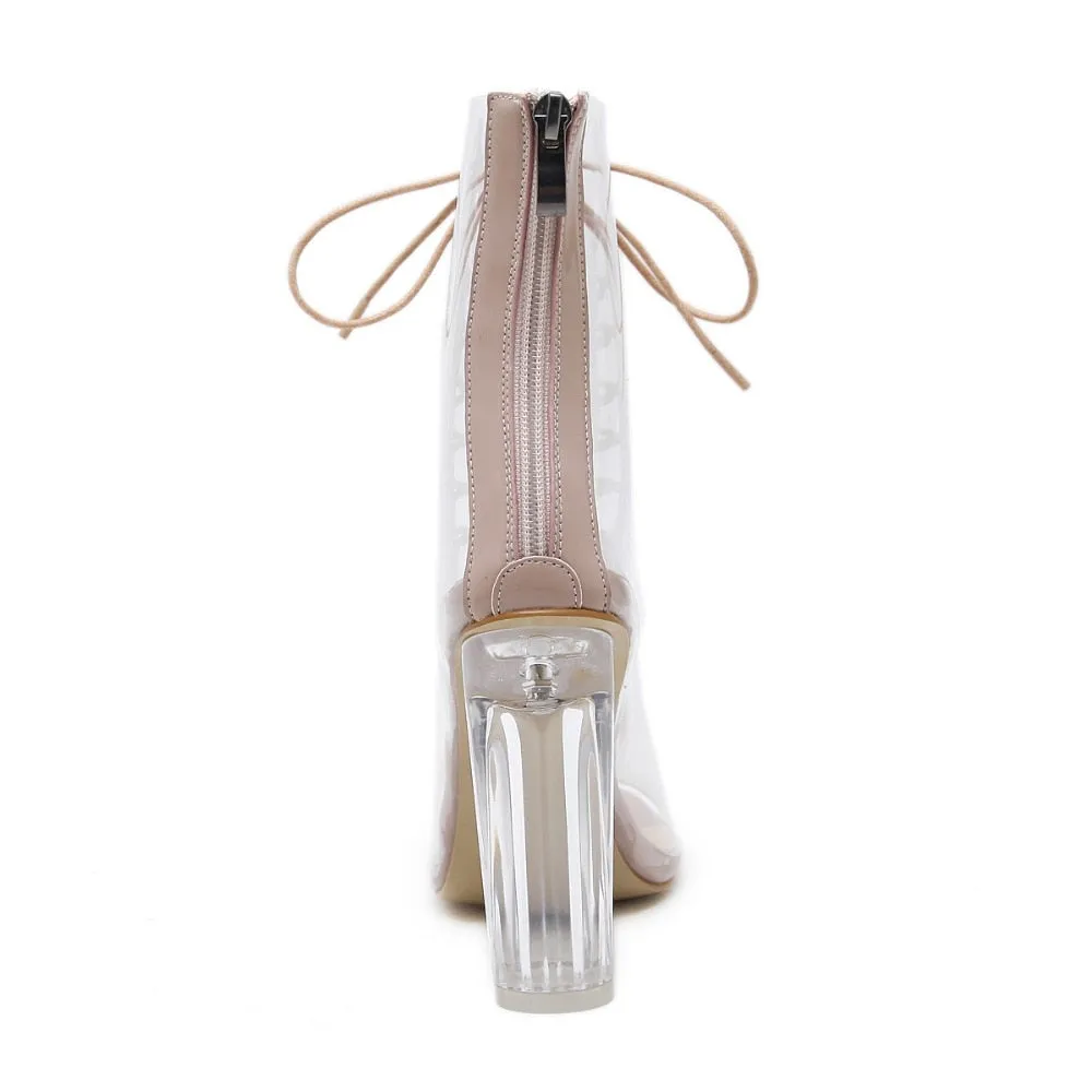 Women's Spring/Autumn Transparent Rain Boots | Plus Size